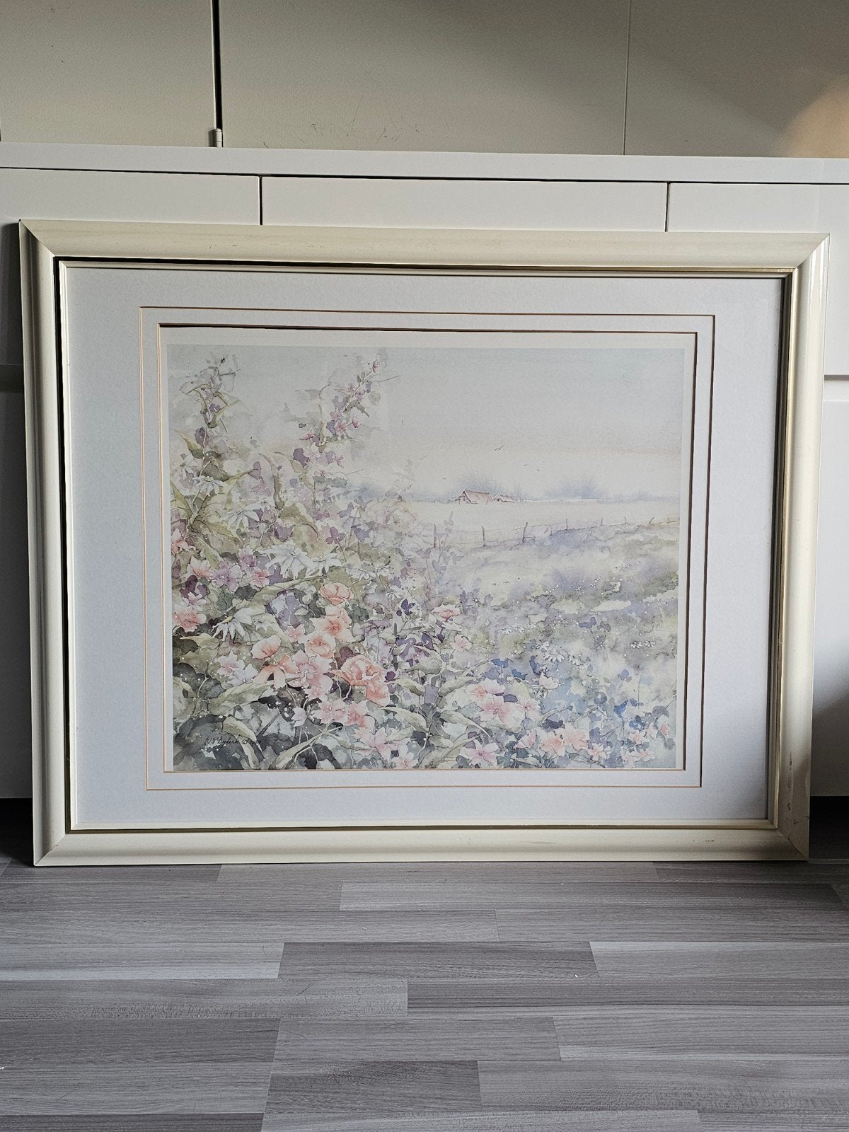 Aquarel Ans Bijkerk - romantisch landschap 74x92 cm, Antiek en Kunst, Kunst | Tekeningen en Foto's, Ophalen, Tekening, Aquarel