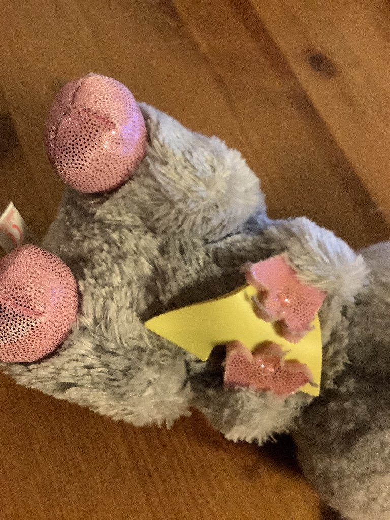 Ty Beanie Boo Knuffel Squeaker de muis, 15 cm, Muis, Gebruikt, Grijs, Ophalen of Verzenden