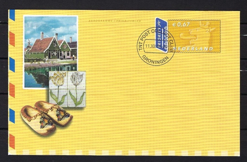 Aerogramme Nederland E 0,67 + 1e dagstempel, Ophalen of Verzenden, Envelop
