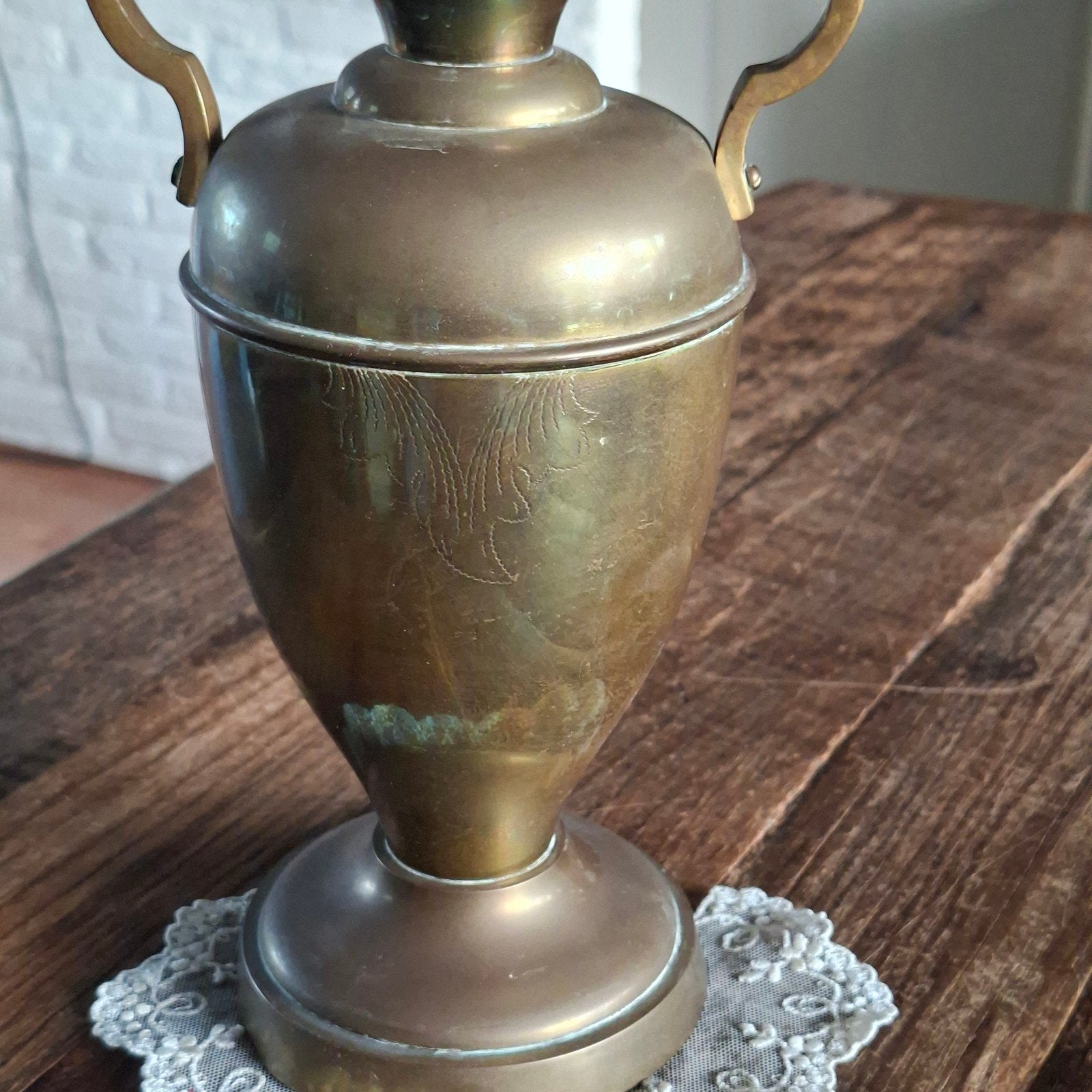 Koperen Vaas Oudje 23x14 cm groot, Ophalen of Verzenden