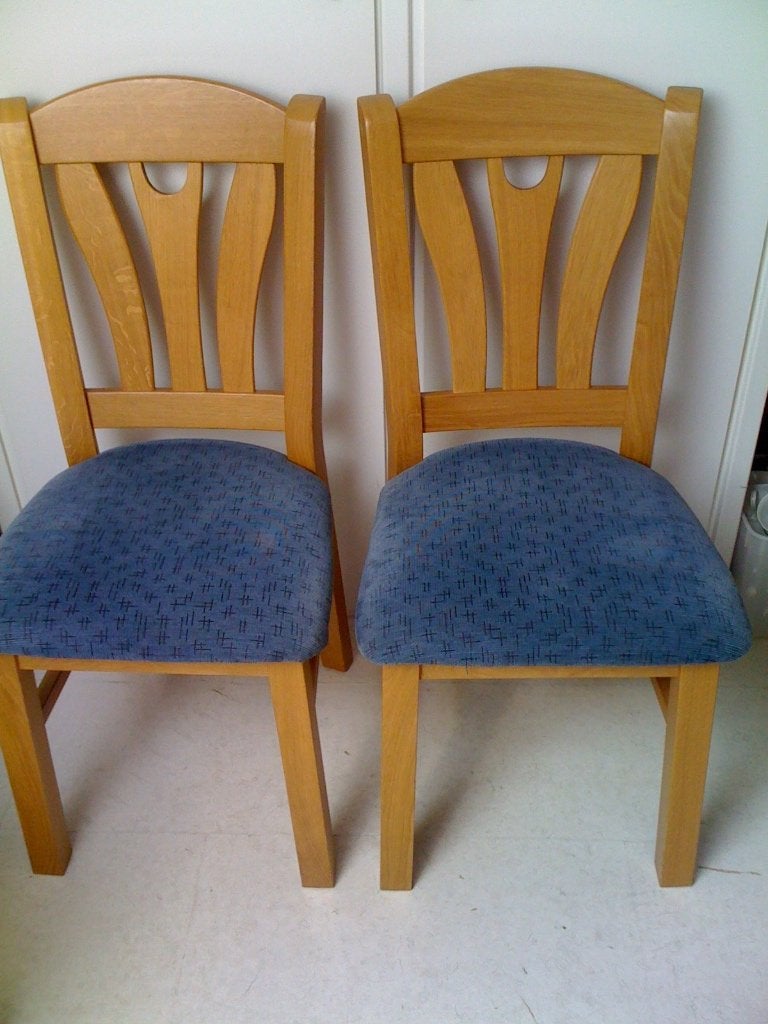 stoelen, Gebruikt, Twee, Blauw, Ophalen of Verzenden