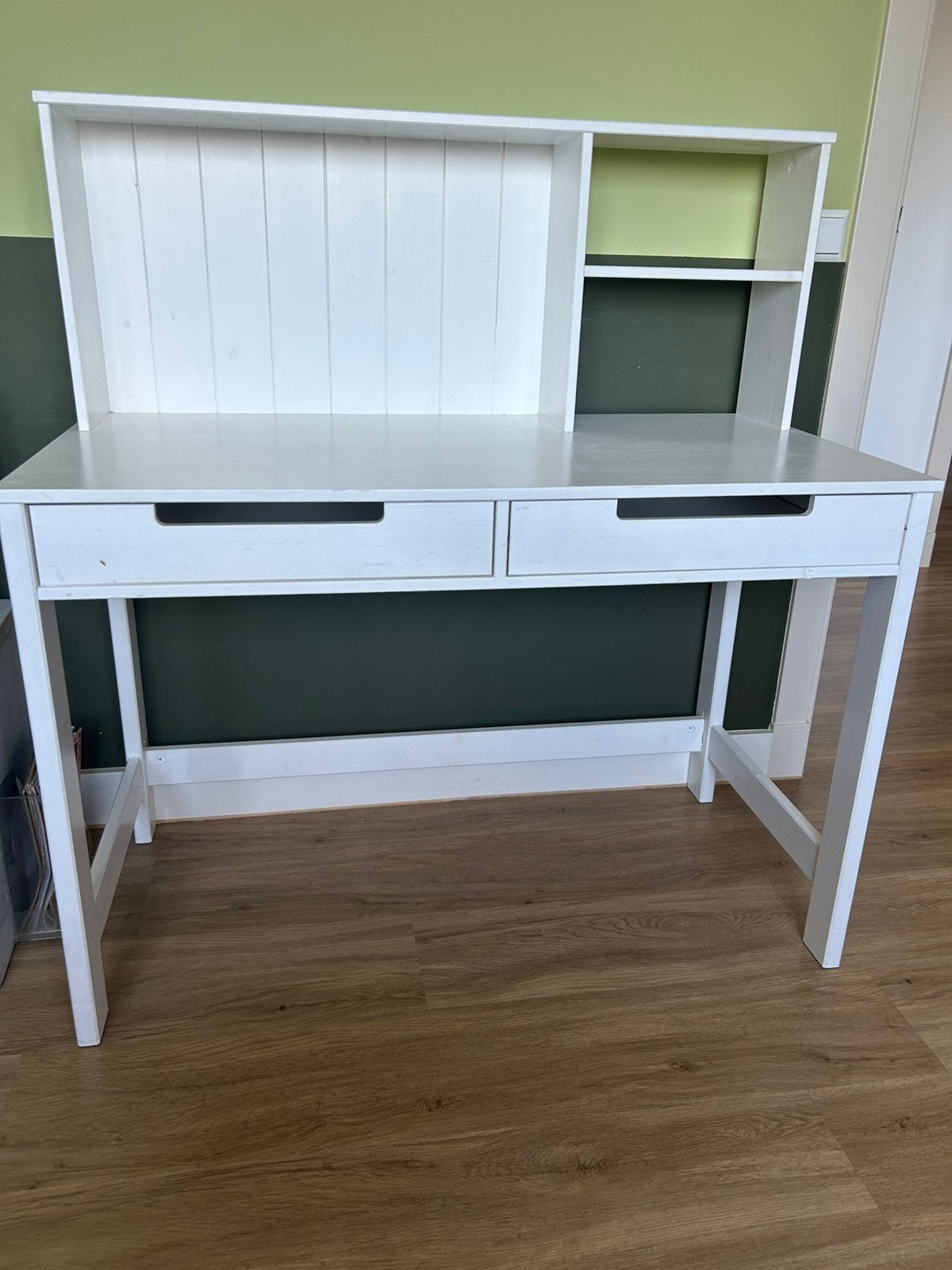 Wit houten bureau voor kinderkamer, Ophalen, Gebruikt, 110 cm, Kinderbureau