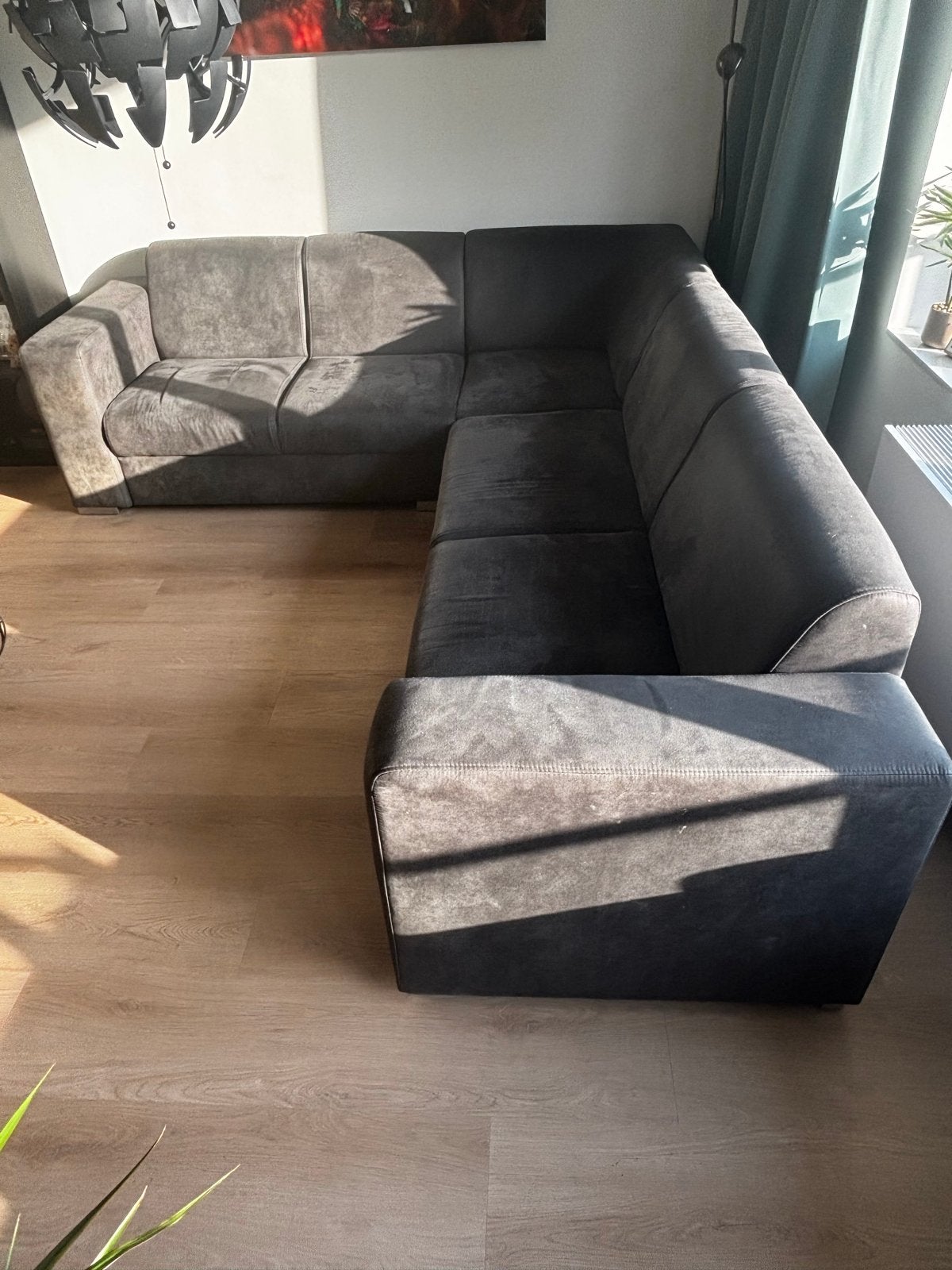 Grijze hoekbank, 225x270, Huis en Inrichting, Banken | Bankstellen, Ophalen, 100 tot 125 cm, Hoekbank, 300 cm of meer