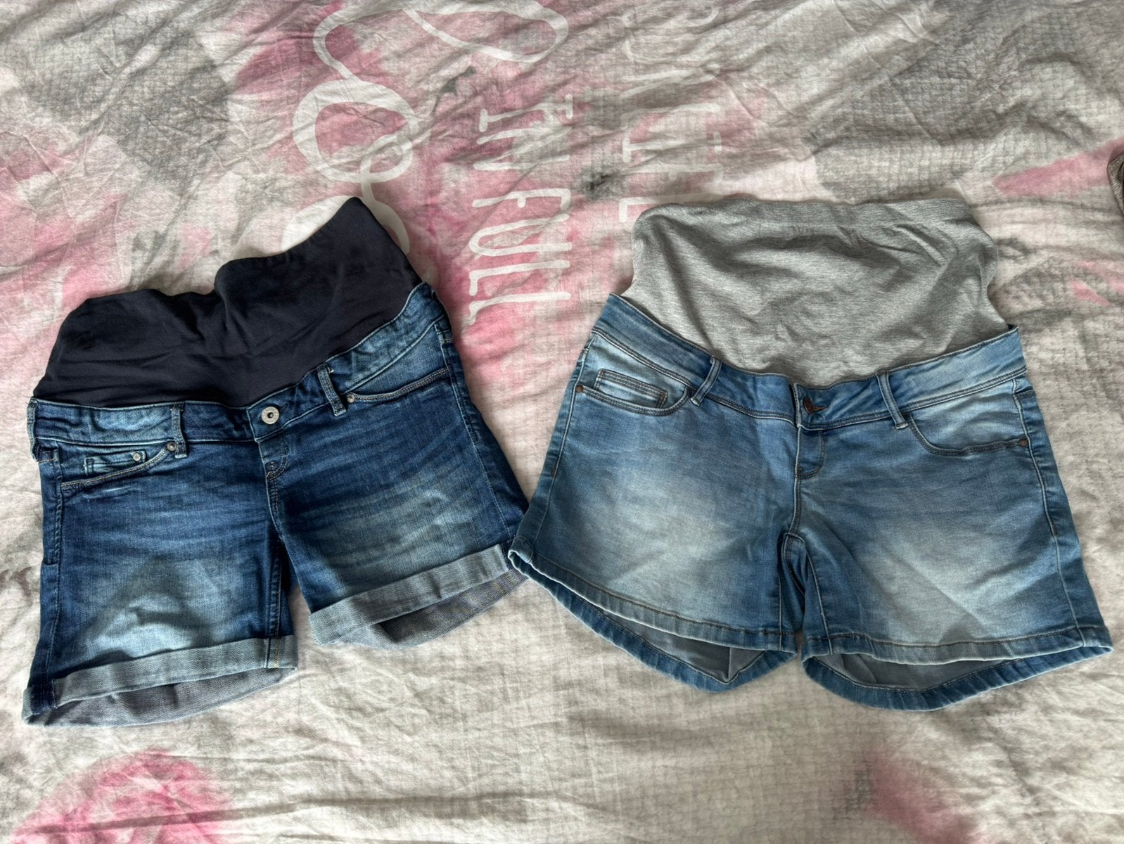 1 positie korte broeken, Kleding | Dames, Positiekleding, Maat 38/40 (M), Blauw, Ophalen of Verzenden, Zo goed als nieuw