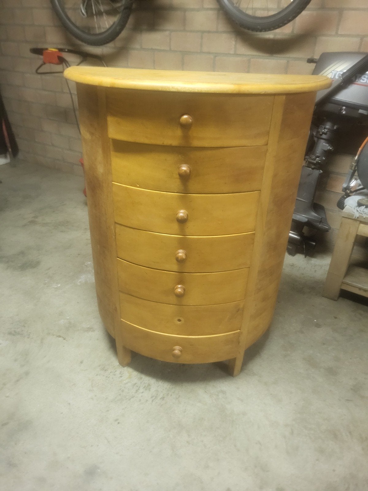 Vintage houten ladekast met 6 laden, Gebruikt, 5 laden of meer, 100 tot 150 cm, Vintage, Klassiek