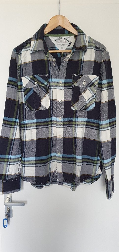 Hilfiger Denim geruit flanel overhemd  maat XL, Overige kleuren, Ophalen of Verzenden, Hilfiger Denim, Gedragen