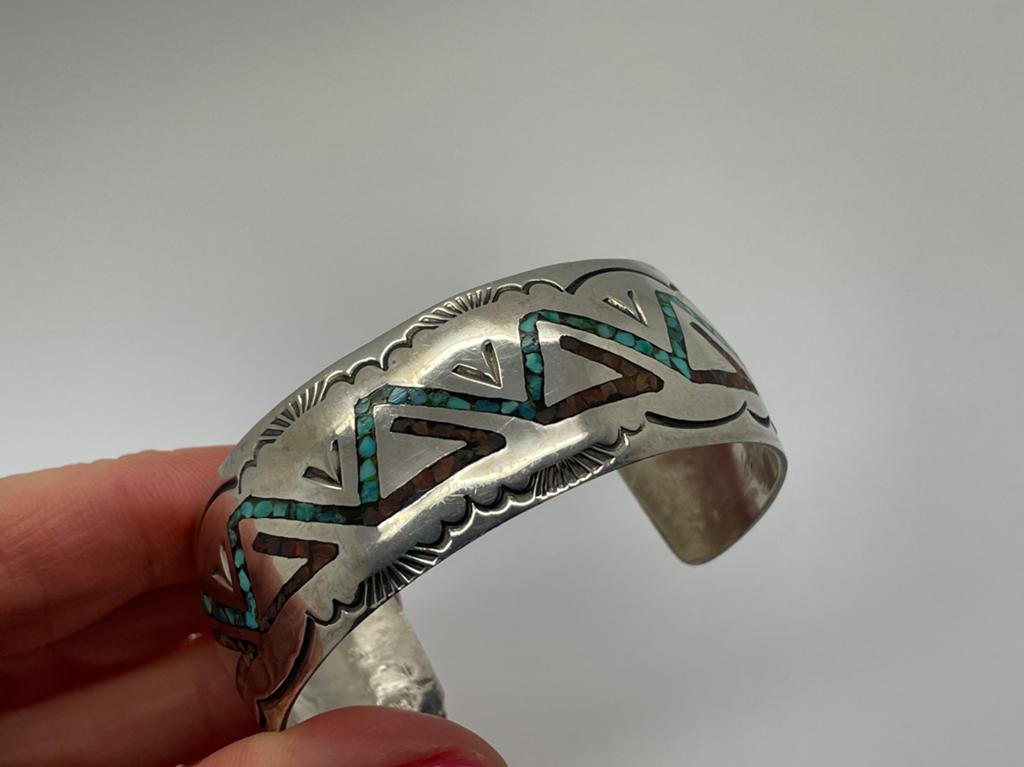 D969 Prachtige zilveren bangle navajo, Ophalen of Verzenden, Zilver, Armband, Met edelsteen