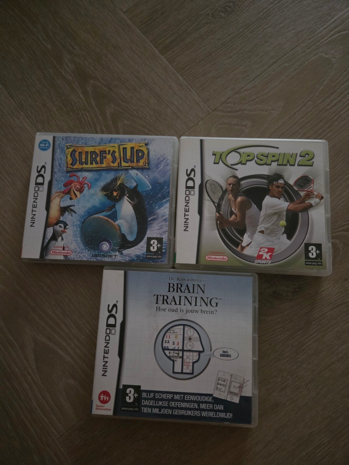 Nintendo DS Games: Surf's Up, Brain Training, Top Spin 2, Spelcomputers en Games, Games | Nintendo DS, Puzzel en Educatief, 1 speler
