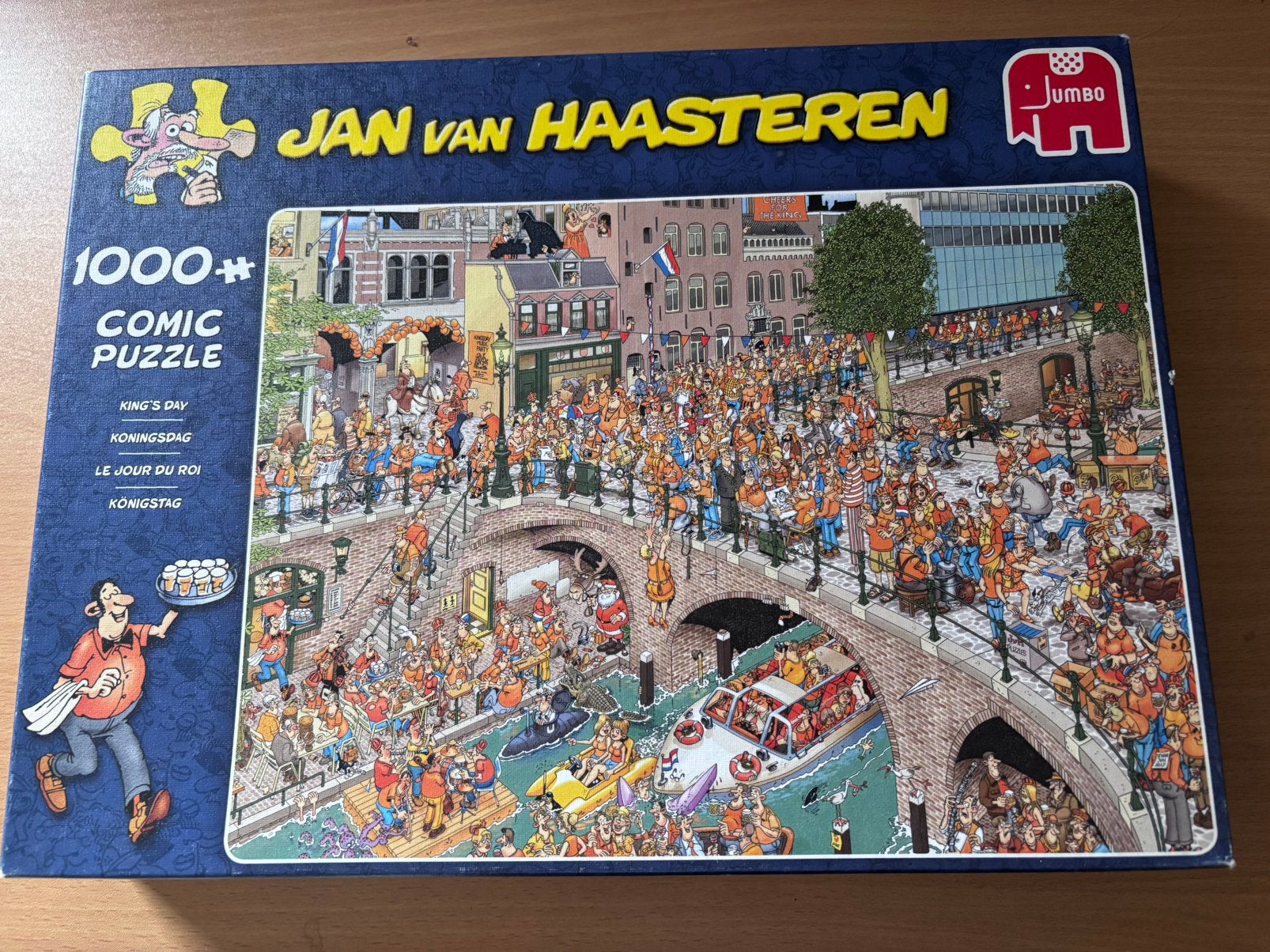 Jan van Haasteren “Koningsdag” 1000 stukjes, Hobby en Vrije tijd, Ophalen, 500 t/m 1500 stukjes, Zo goed als nieuw