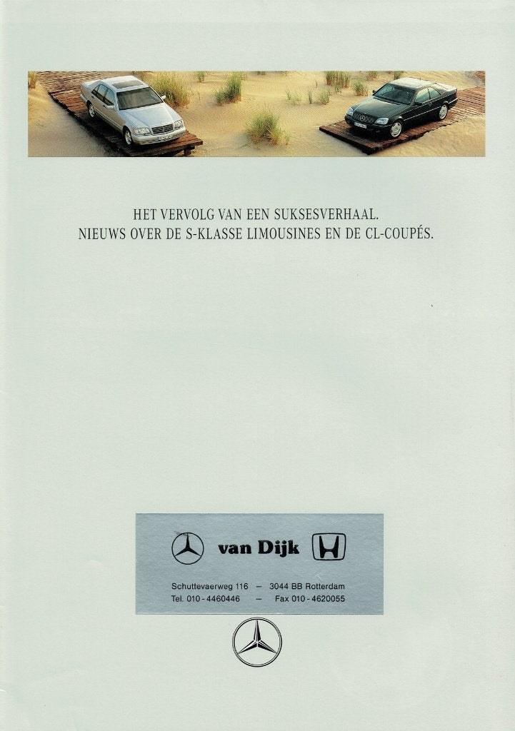 Folder Mercedes-Benz S-klasse Limousine & CL Coupé (1996), Verzenden, Gelezen, Mercedes