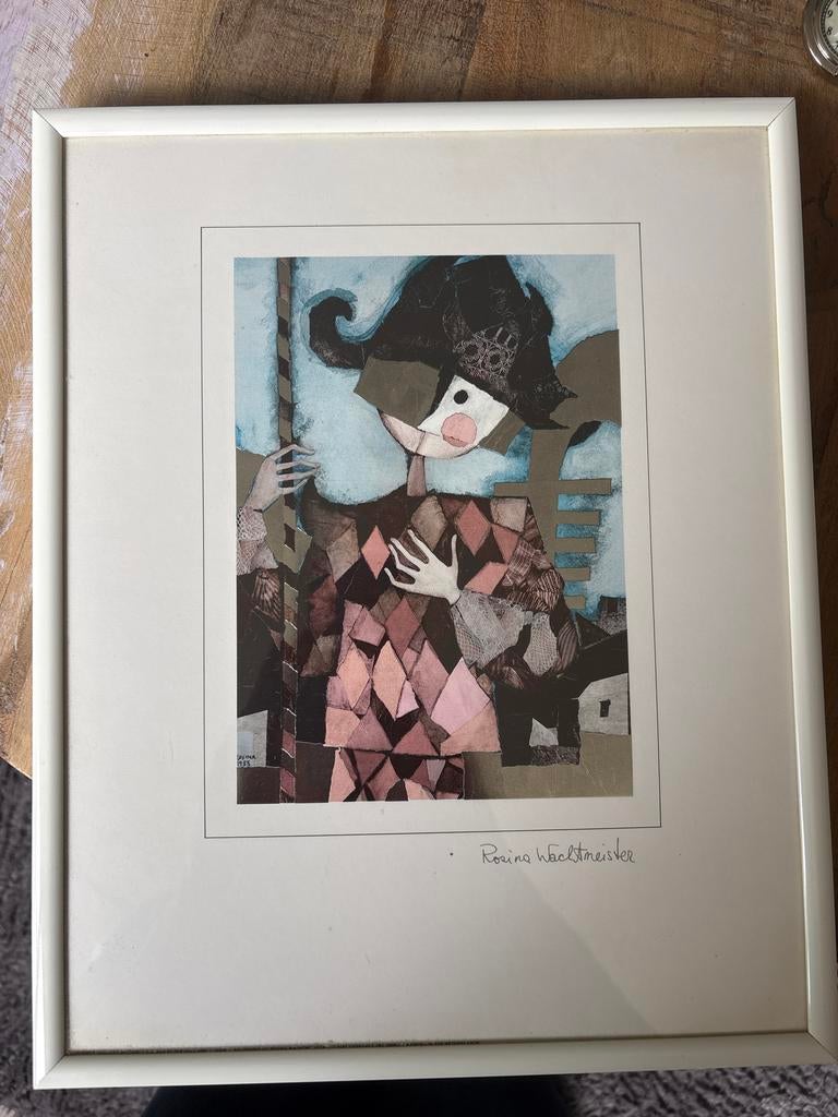 Ingelijste kunstprint van Rosina Wachtmeister - Harlekijn, Antiek en Kunst, Ophalen