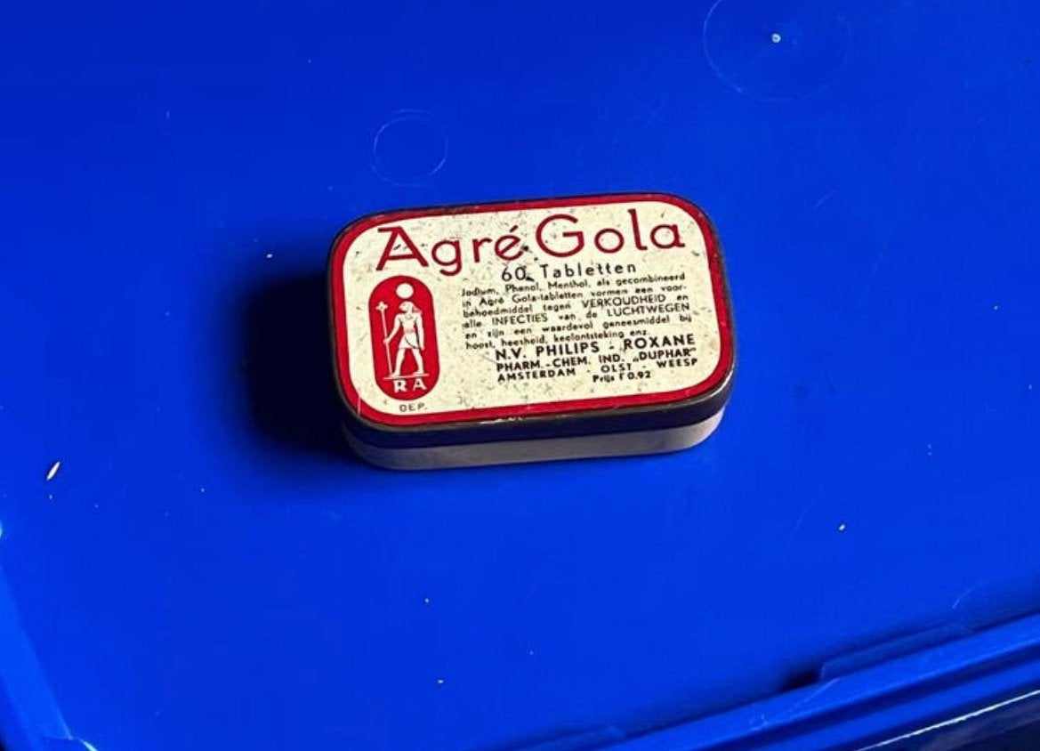 vintage tinnen blikje voor Agré-Gola tabletten, Verzamelen, Blikken, Ophalen of Verzenden, Zo goed als nieuw