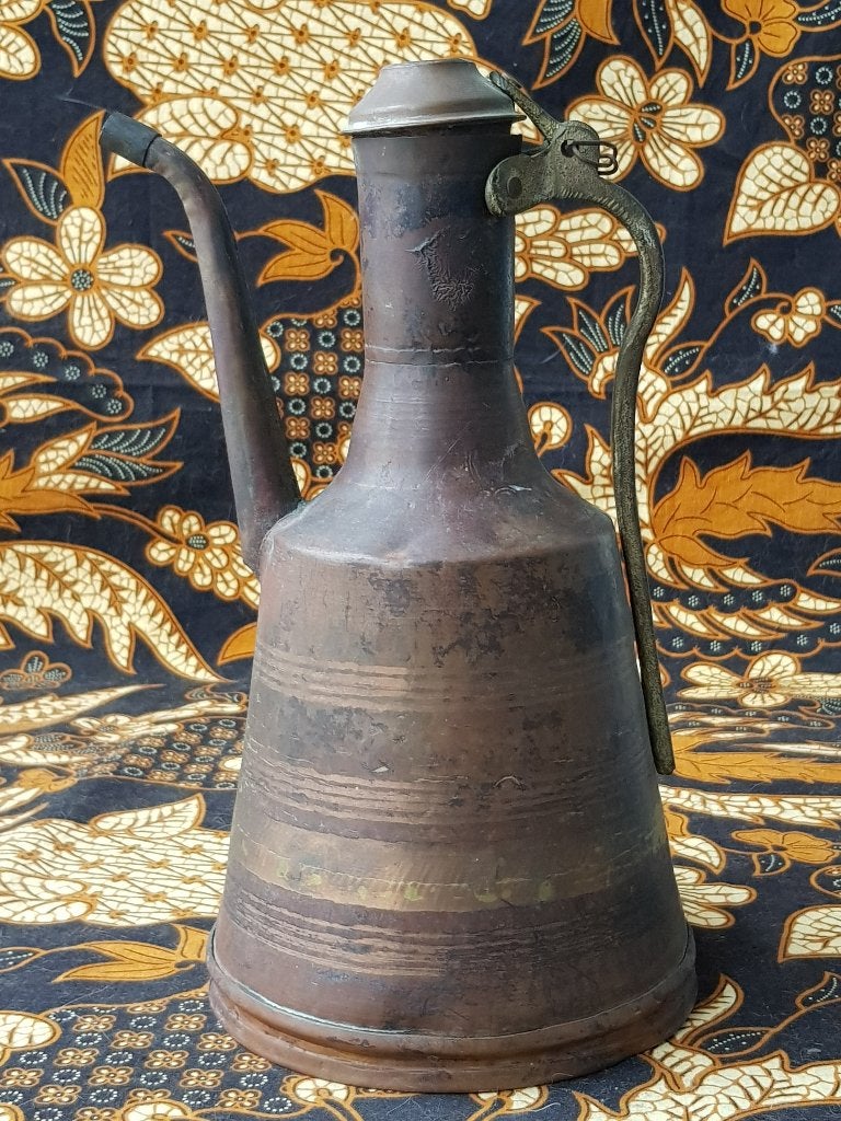 Originele antieke Oosterse koffiekan van koper 27,5 cm., Antiek en Kunst, Antiek | Koper en Brons, Ophalen of Verzenden, Koper