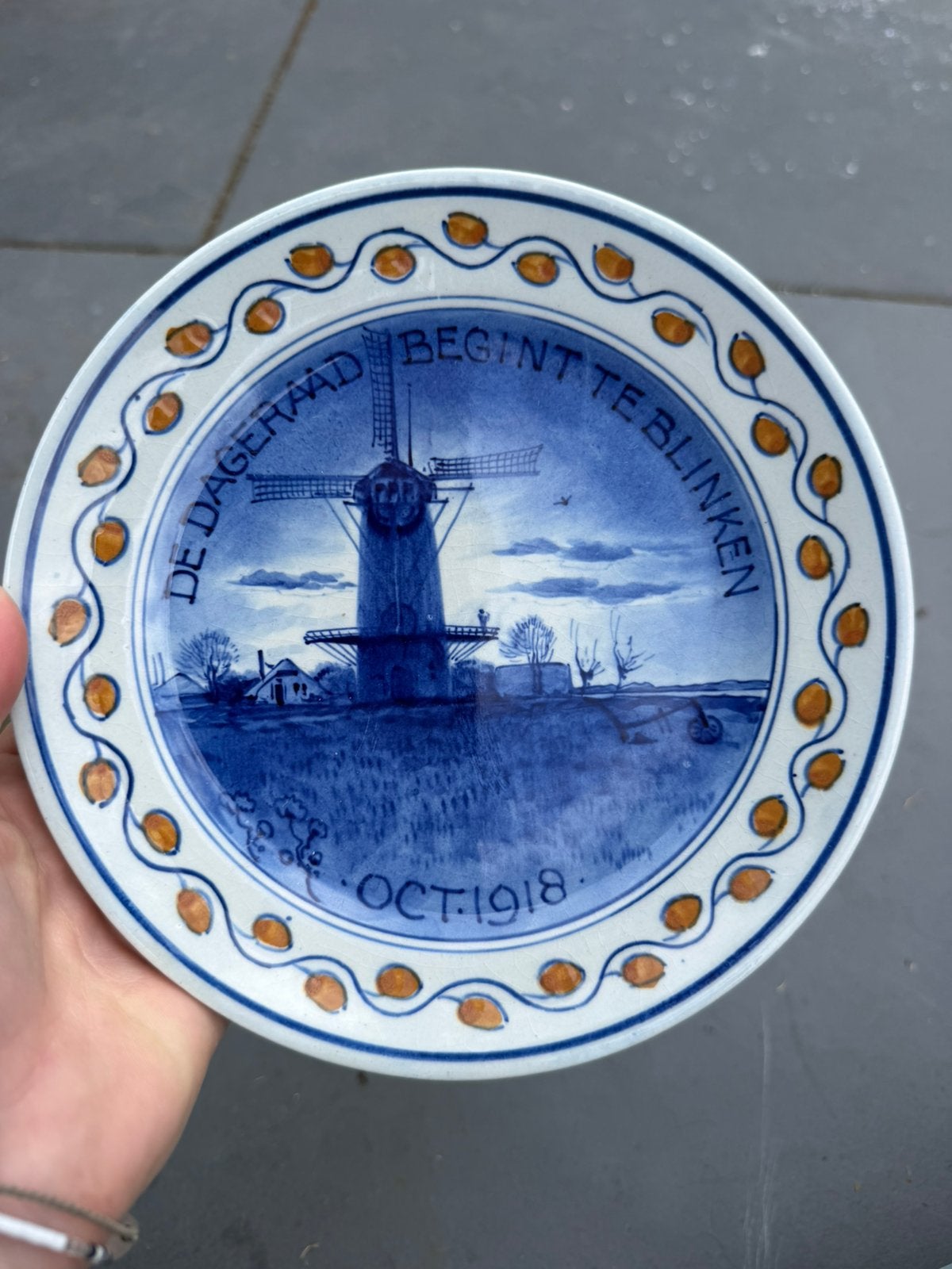 Delfs blauw bord, Antiek en Kunst, Antiek | Wandborden en Tegels, Ophalen of Verzenden