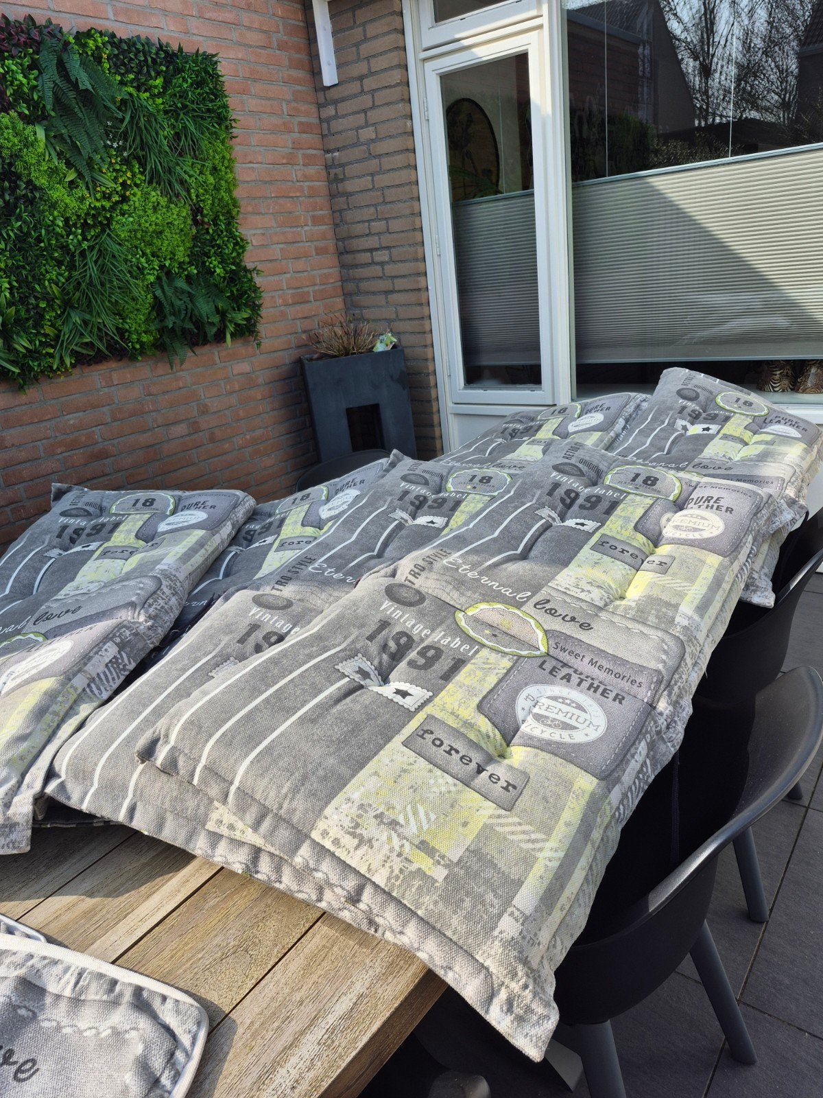 Tuinkussens met vintage print - Set van 8, Ophalen, Gebruikt