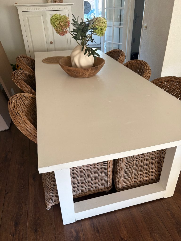 GRATIS eetkamer tafel met zes stoelen, Ophalen, Gebruikt, 4 tot 6 stoelen