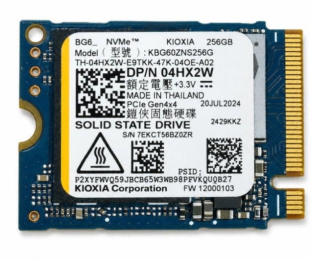 Kioxia BG6 Gen 4 256GB 2230 NVMe SSD, Intern, Gebruikt, 256GB, KIOXIA