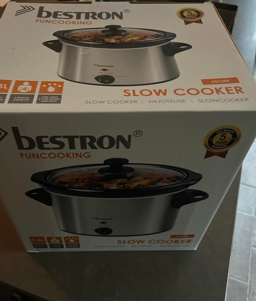 Bestron slowcooker nieuw in doos 3,5 liter, Ophalen of Verzenden, Nieuw