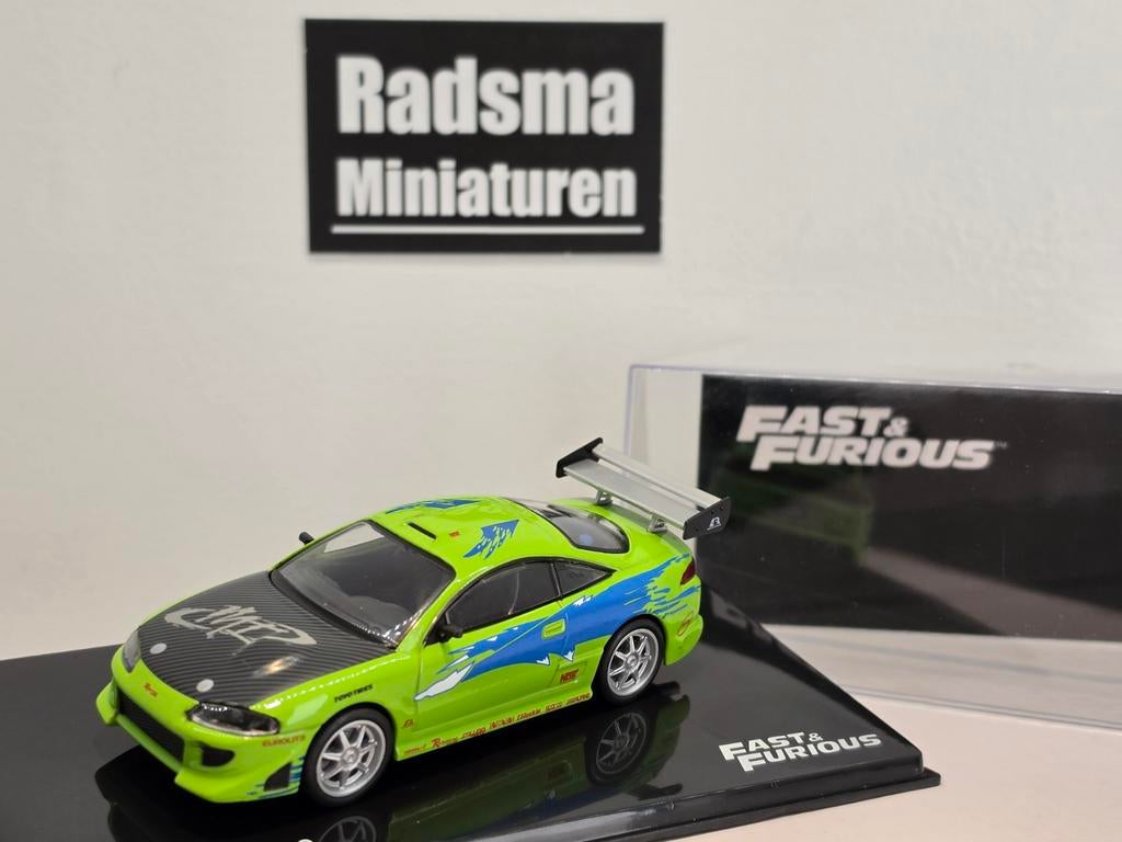 Mitsubishi Eclipse - groen - 1:43 Fast & Furious, Overige merken, Auto, Nieuw, Ophalen of Verzenden