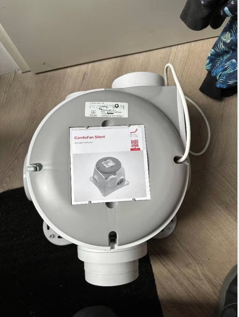 Comfofan Silent mechanische ventilatie, Ophalen, Zo goed als nieuw, Afzuiger