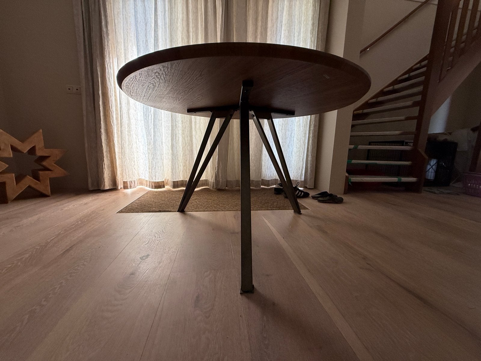 Ronde eettafel 120 cm, Ophalen, Gebruikt, 100 tot 150 cm, Rond