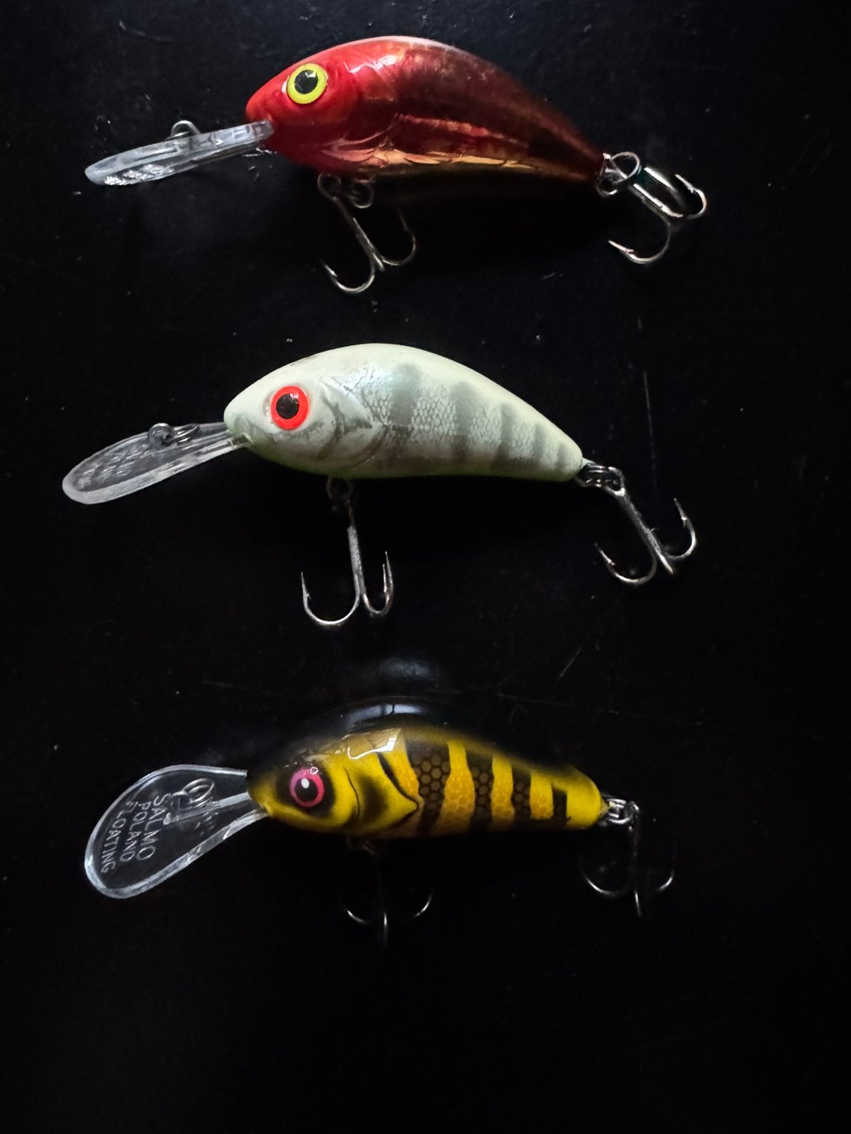 3x Salmo Hornet Floating 5,5 cm met ratel, Watersport en Boten, Ophalen of Verzenden, Zo goed als nieuw, Overige typen
