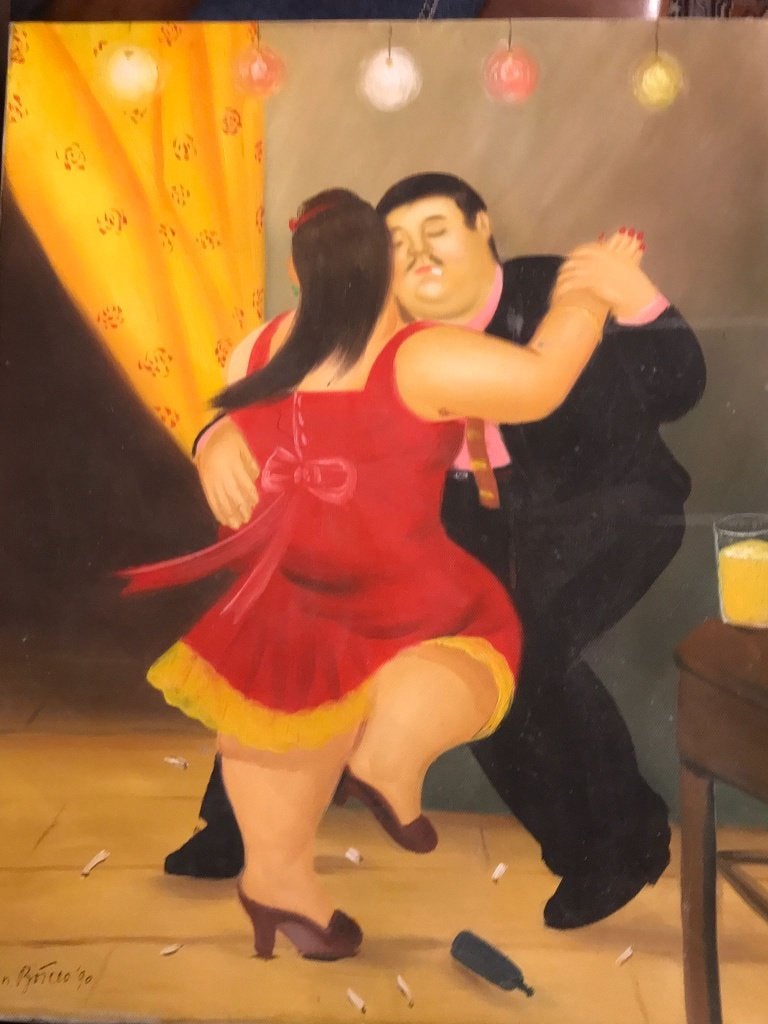Fernando Botero  Olie werk op doek, Ophalen
