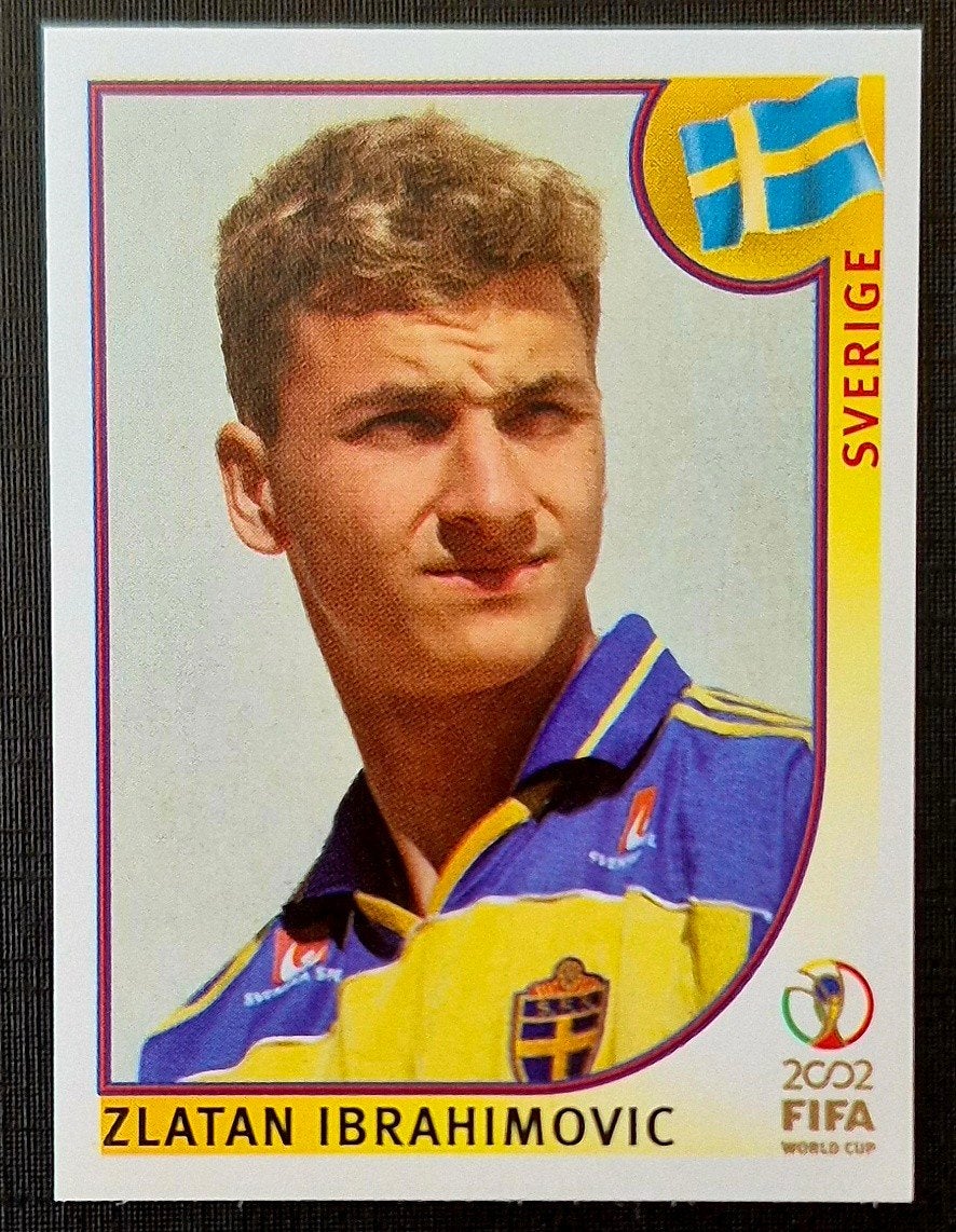 Panini Zlatan Ibrahimovic - Zweden, WK 2002, Ophalen of Verzenden, Zo goed als nieuw, Buitenlandse clubs, Poster, Plaatje of Sticker