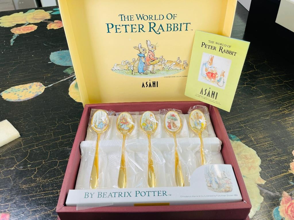 Vintage Peter Rabbit Beatrix Potter Asahi Lepelset, Verzenden, Nieuw