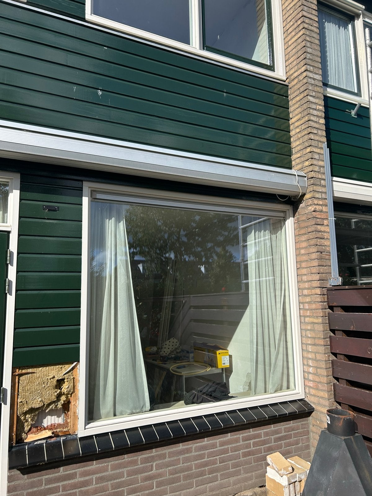 Compleet kozijn met dubbel glas en deur (3-punt sluiting), Doe-het-zelf en Verbouw, Kozijnen en Schuifpuien, Ophalen, Kunststof