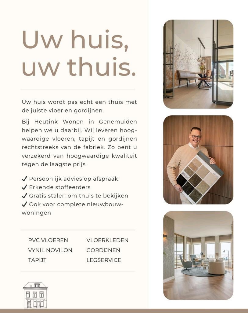 TAPIJT PVC VLOEREN WOLLEN TAPIJT  HEUTINK GENEMUIDEN, Ophalen, 75 m² of meer, Grijs, TAPIJT PVC VLOEREN WOLLEN TAPIJT PVC
