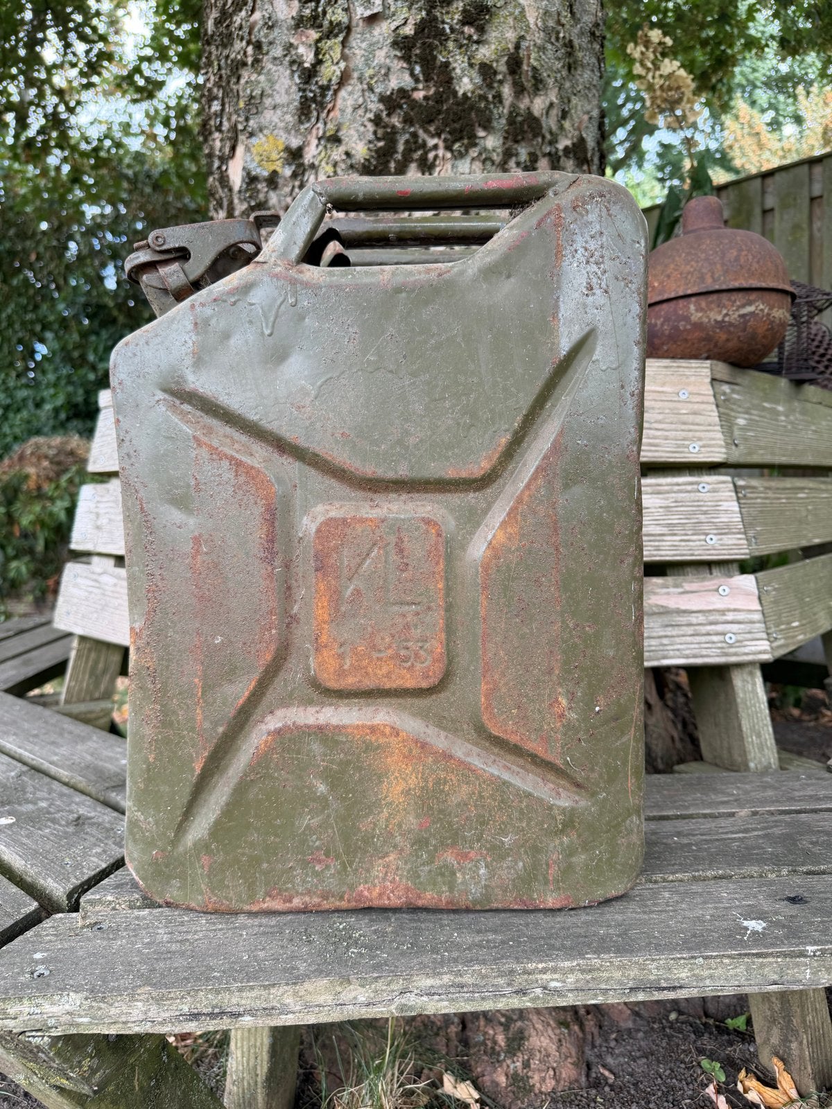 Vintage leger jerrycan, Ophalen, Gebruikt