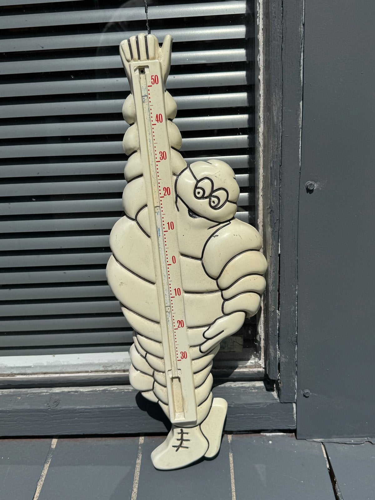 Vintage Michelin Bibendum Thermometer - Made in France, Reclamebord, Gebruikt, ., Ophalen of Verzenden