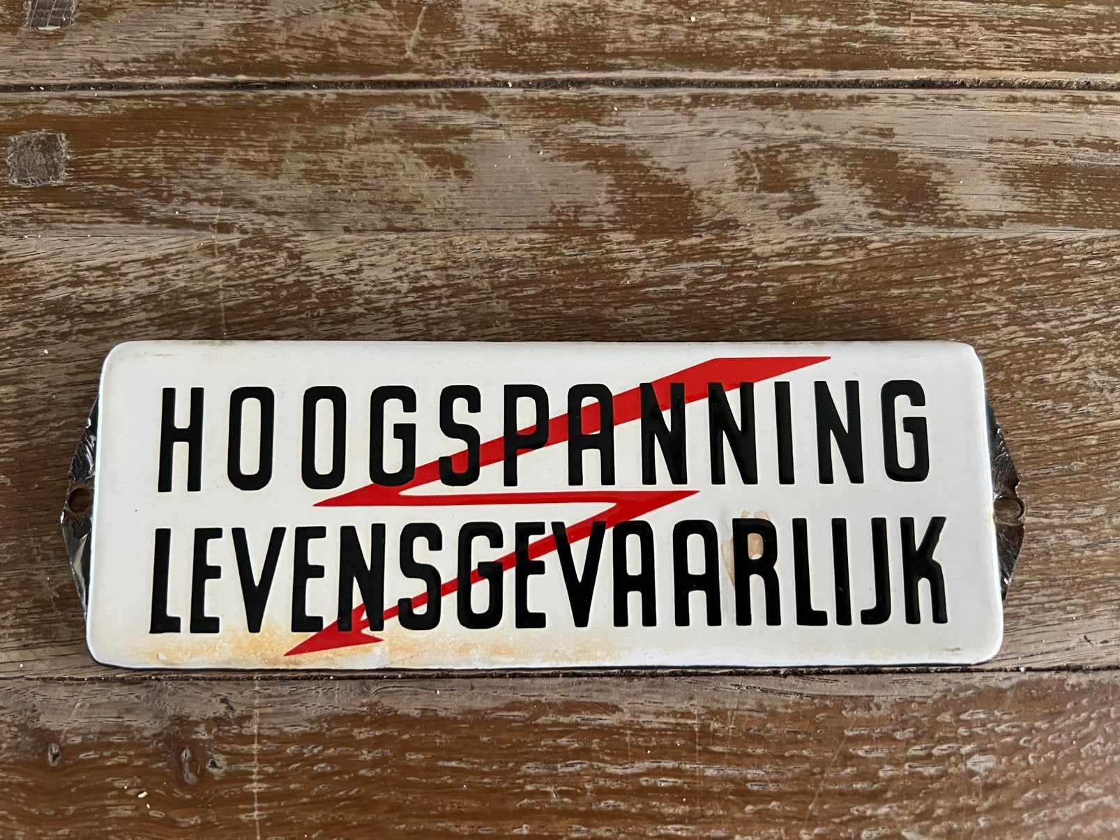 OUD BORDJE “ HOOGSPANNING LEVENSGEVAARLIJK “, Ophalen of Verzenden