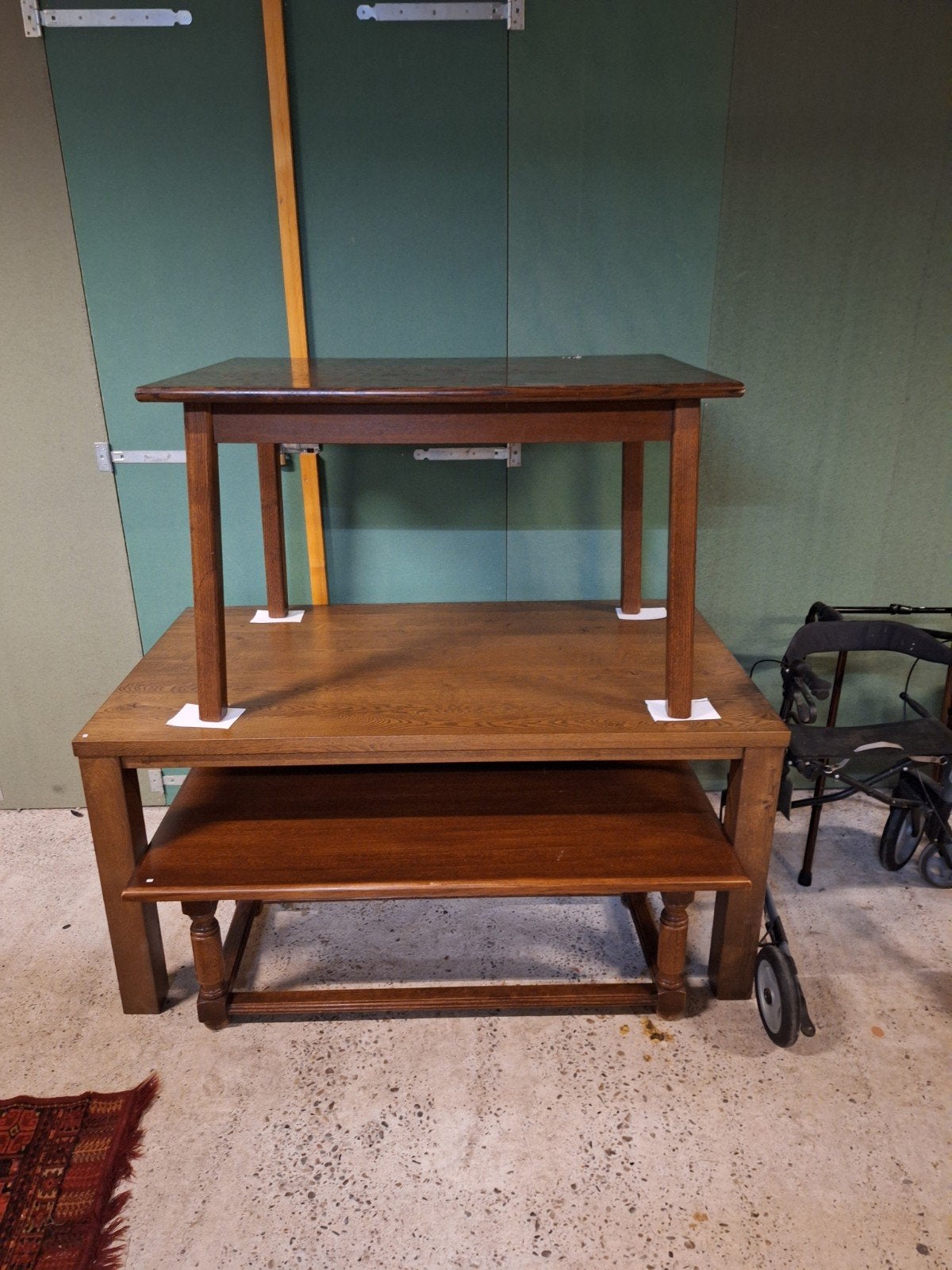 Tafel eiken donker bruin salontafel, Ophalen
