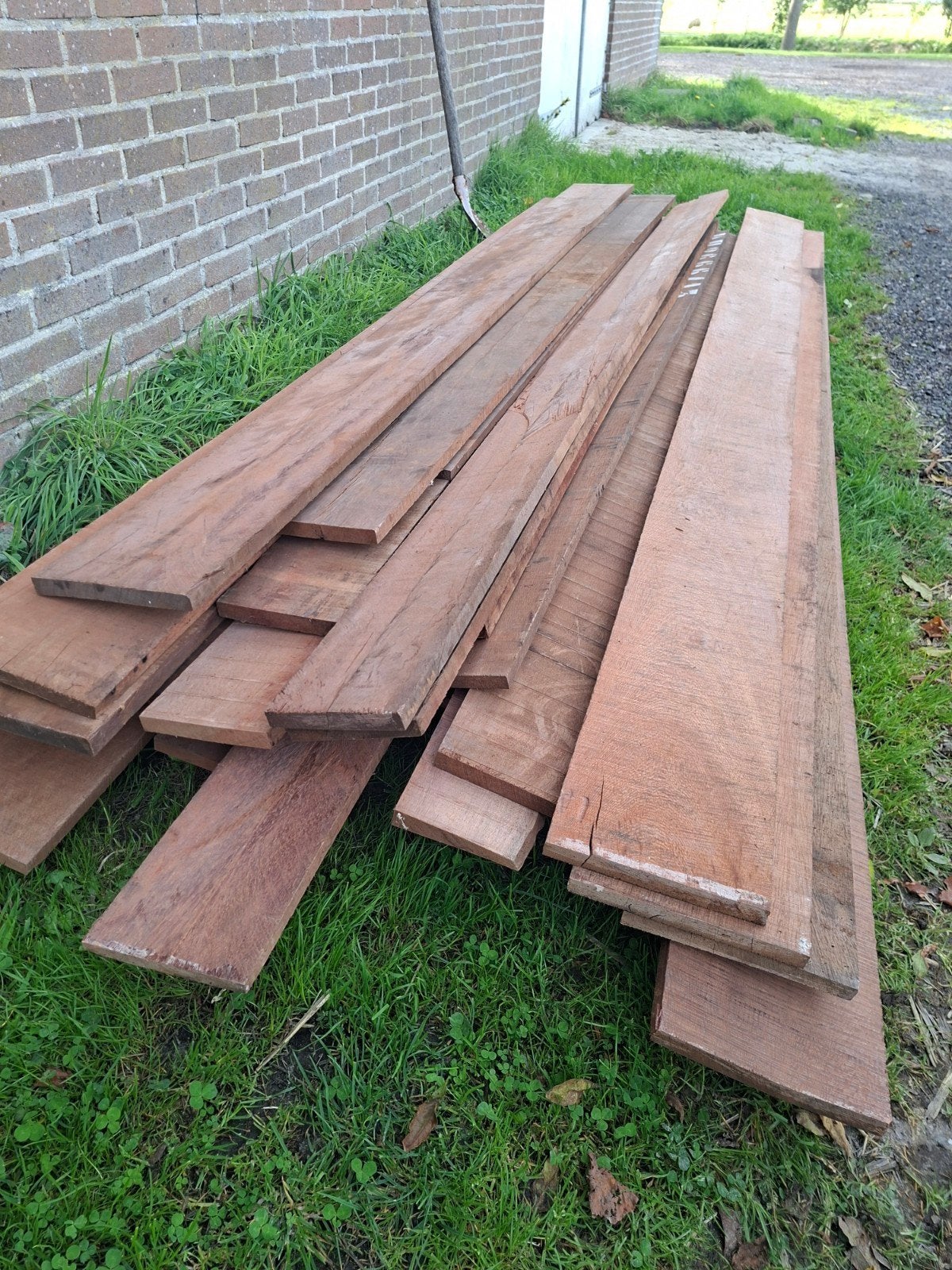 Restpartij Azobe planken - diverse maten, B-keus, Tuin en Terras, Ophalen of Verzenden, Gebruikt, 250 cm of meer, Planken
