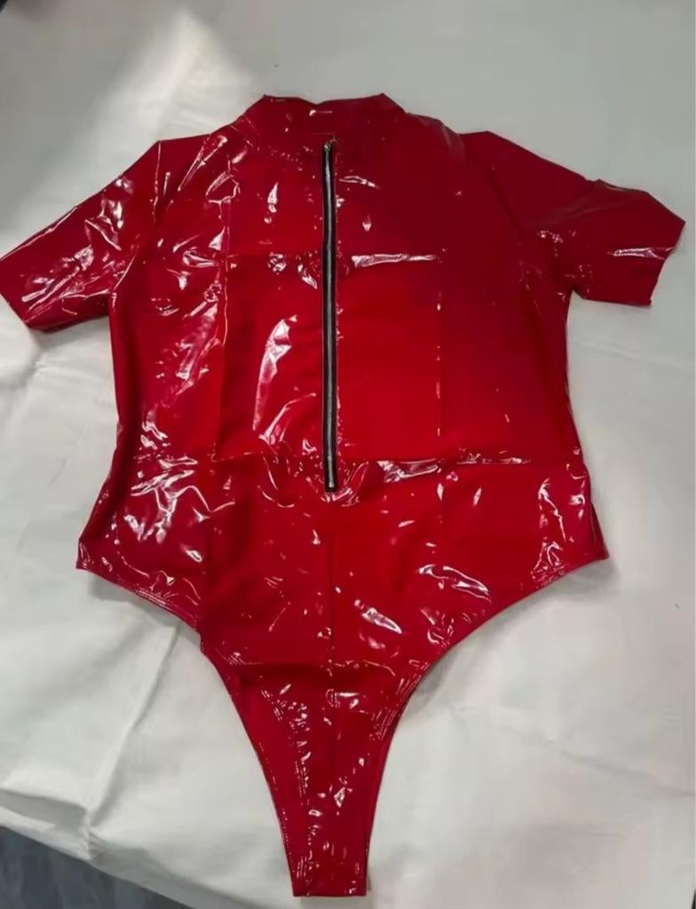 Mooie Lak Bodysuit
Lange Rits Voor, tm 3XL, Verzenden, Nieuw