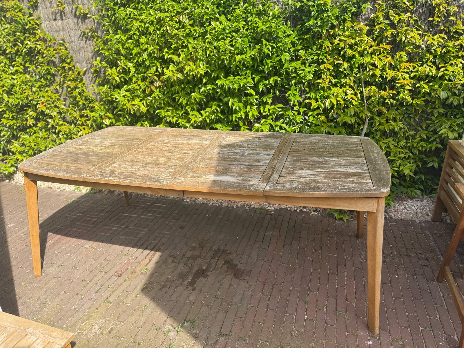 Acacia Houten Tuinset met Tafel en 4 Stoelen, Ophalen, 4 zitplaatsen, Gebruikt, Eettafel
