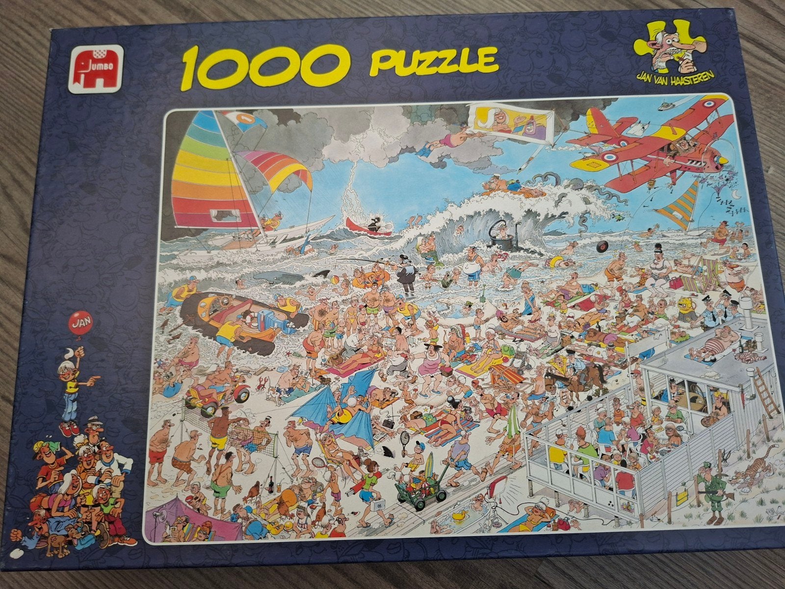 Jan van Haasteren puzzel 1000 stukjes op het strand., Ophalen, 500 t/m 1500 stukjes, Zo goed als nieuw