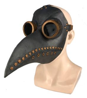 Steampunk full face latex masker Pest Dokter zwart rubber, Ophalen of Verzenden, Nieuw, Overige typen