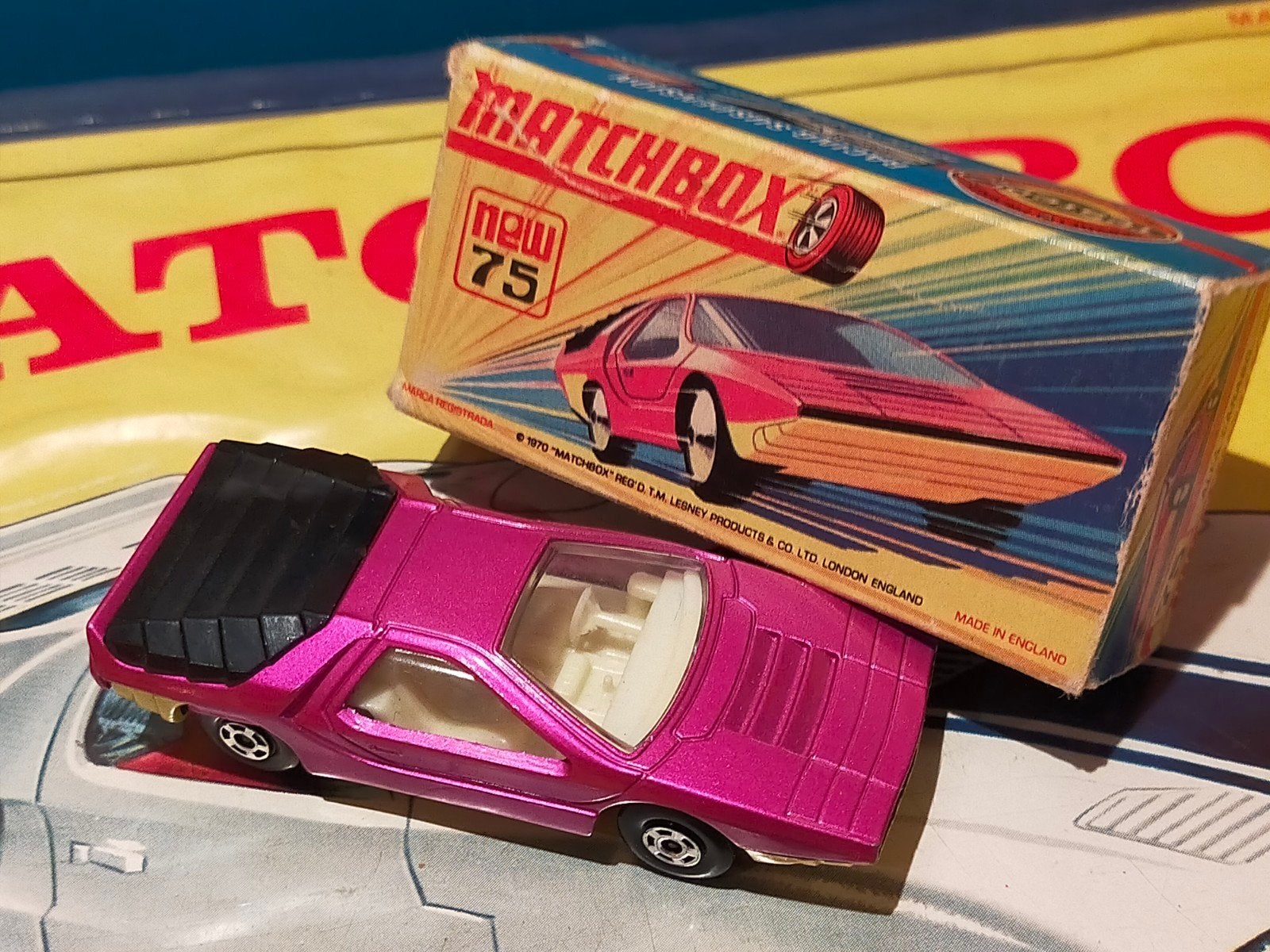 Matchbox Superfast MB 75 Alfa Carabo (1970)  met doosje., Hobby en Vrije tijd, Modelauto's | 1:87, Ophalen of Verzenden, Nieuw