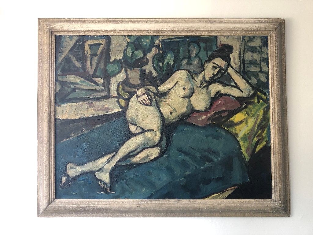 ==WILLEM SCHROFER 1898-1968==liggend vrouwelijk naakt==, Antiek en Kunst, Kunst | Schilderijen | Klassiek, Ophalen