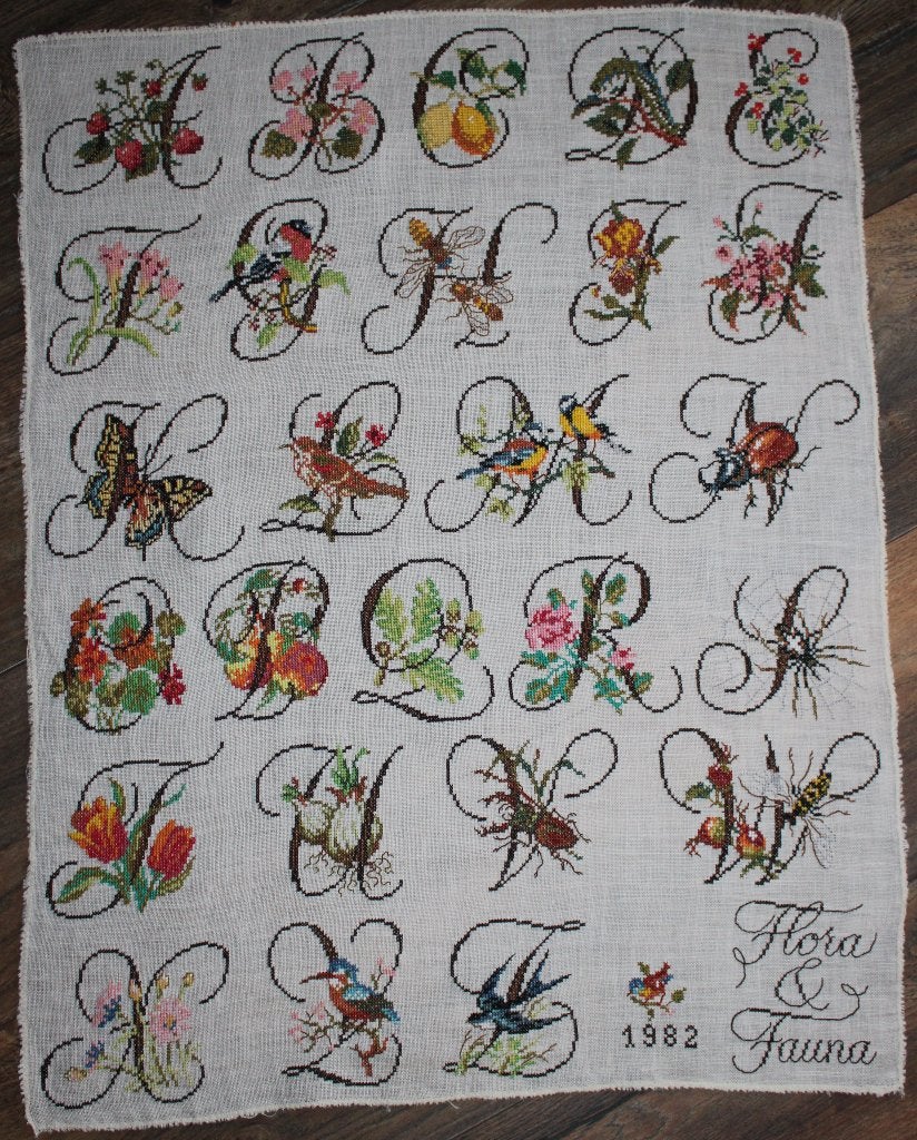 Borduurwerk ABC Natuurthema., Ophalen of Verzenden, Gebruikt, Handborduren, Overige typen