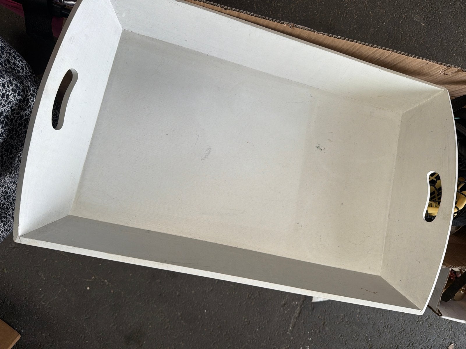 Wit houten dienblad met handvatten, Ophalen, Gebruikt, Dienblad, Met handvatten