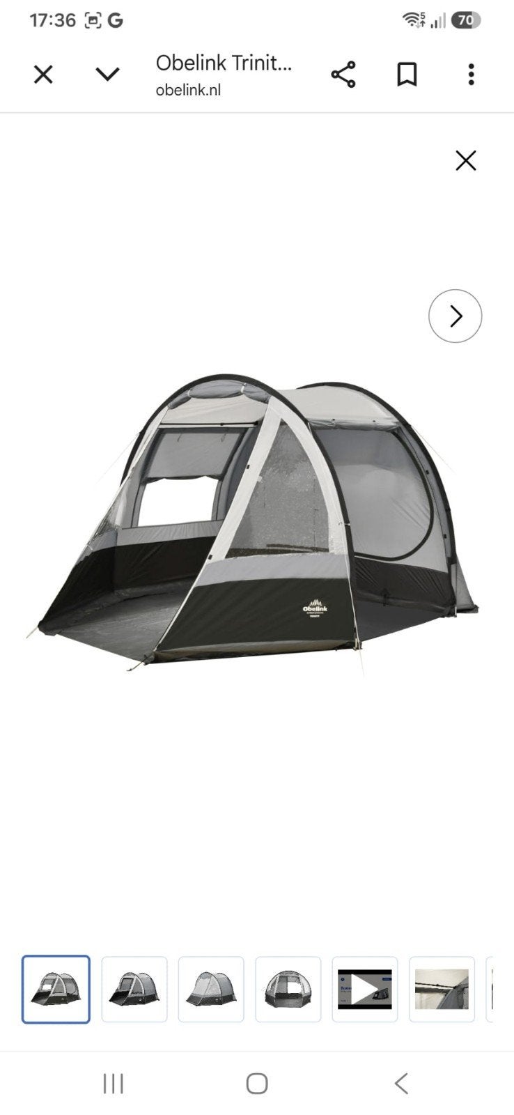 Obelink Trinity Bustent - Compacte en ruime bustent, Caravans en Kamperen, Ophalen, Gebruikt