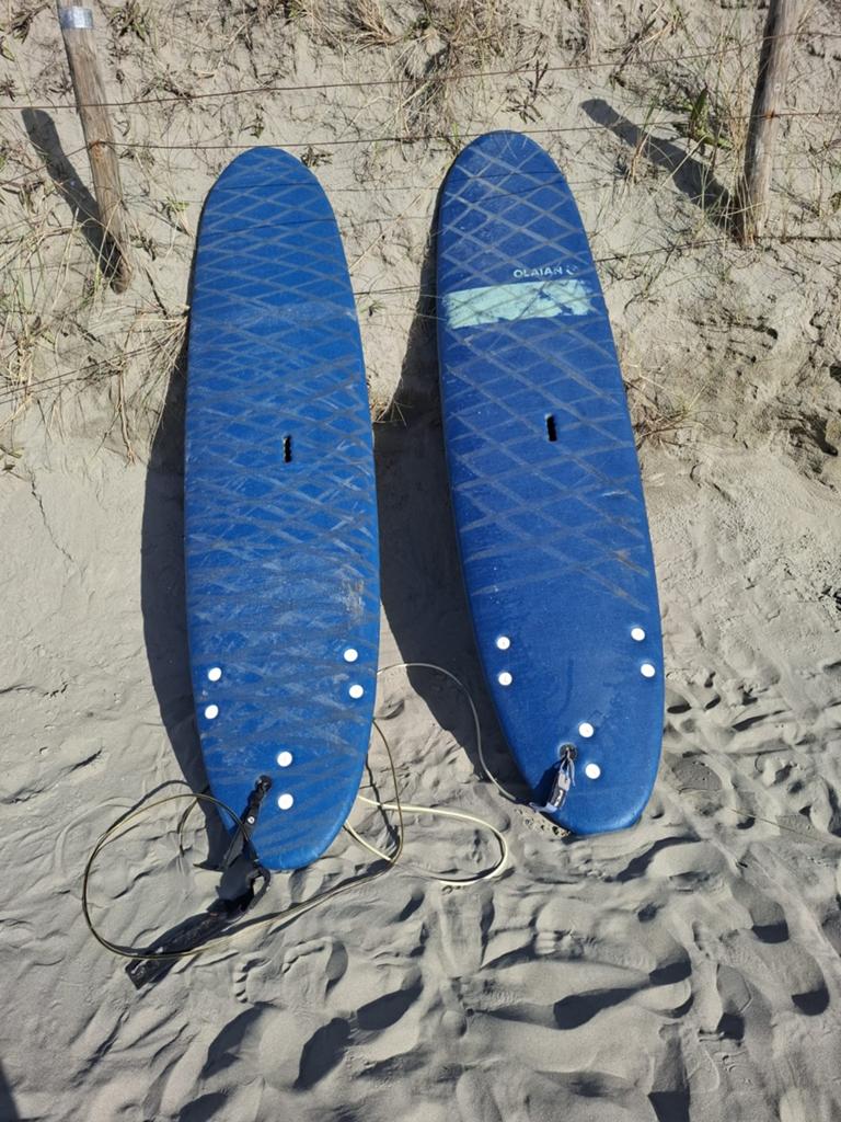 2 Olaian surfplanken 250 cm - Ideaal voor beginners, Watersport en Boten, Golfsurfen, Ophalen, Gebruikt, Funboard, Met koord