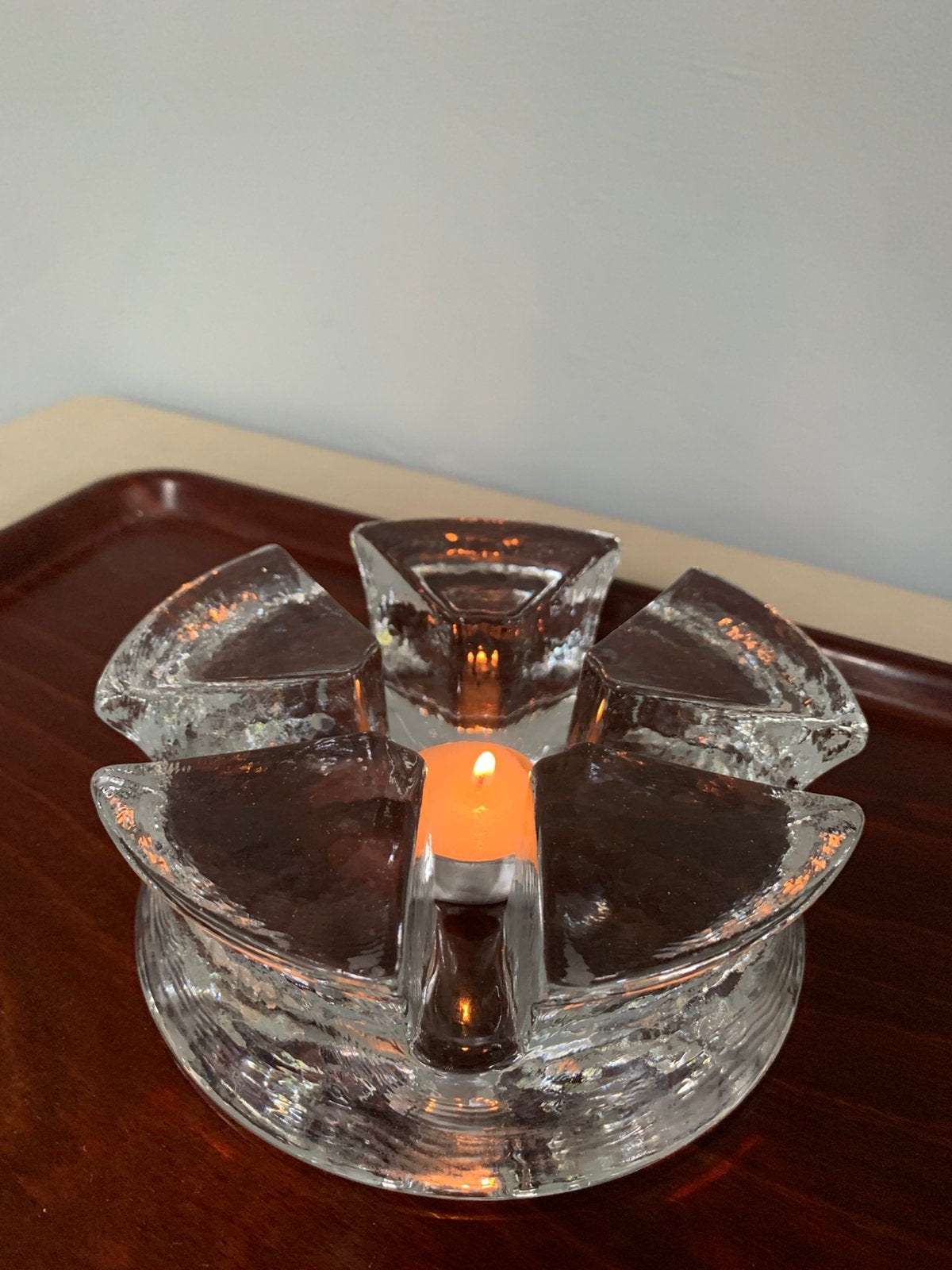 Vintage rechaud ijsglas brutalist Georgshütte ‘70 Bel Mondo, Antiek en Kunst, Ophalen of Verzenden