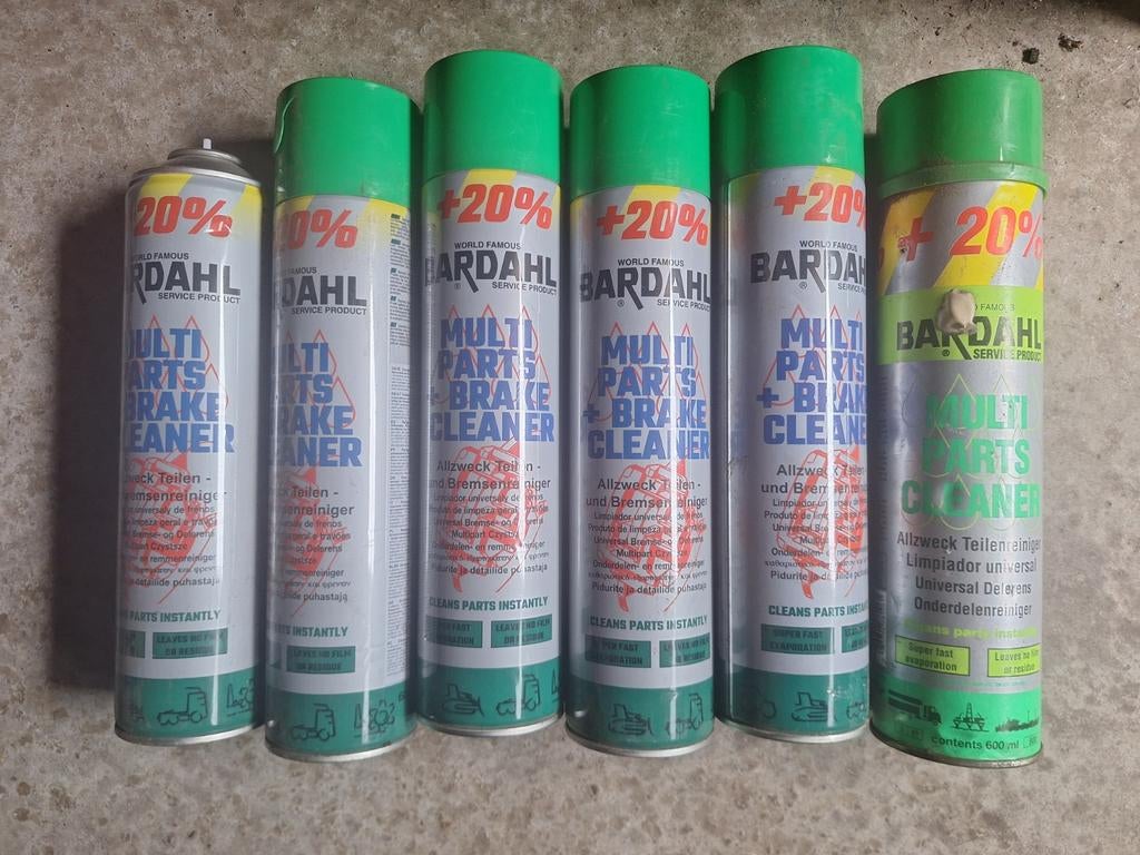 Bardahl Multi Parts + Brake Cleaner - 6 spuitbussen, Auto diversen, Onderhoudsmiddelen, Ophalen of Verzenden