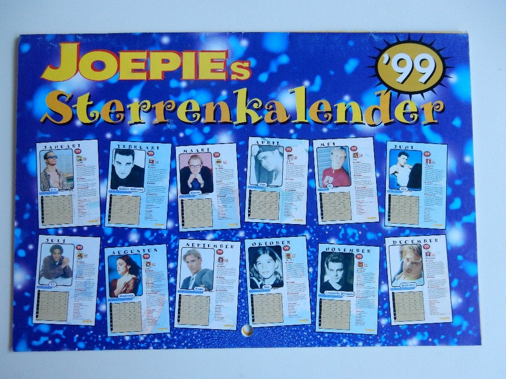 Joepie's Sterrenkalender 1999 o.a. Brad Pitt en L. DiCaprio, Ophalen of Verzenden, Zo goed als nieuw, Overige typen