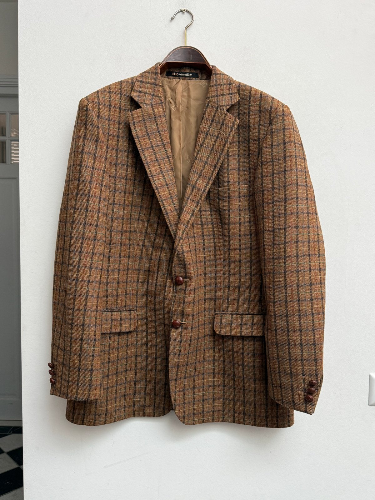 Vintage DAKS Signature wollen geruit colbert L, Ophalen of Verzenden, Zo goed als nieuw, Maat 52/54 (L), Meerkleurig